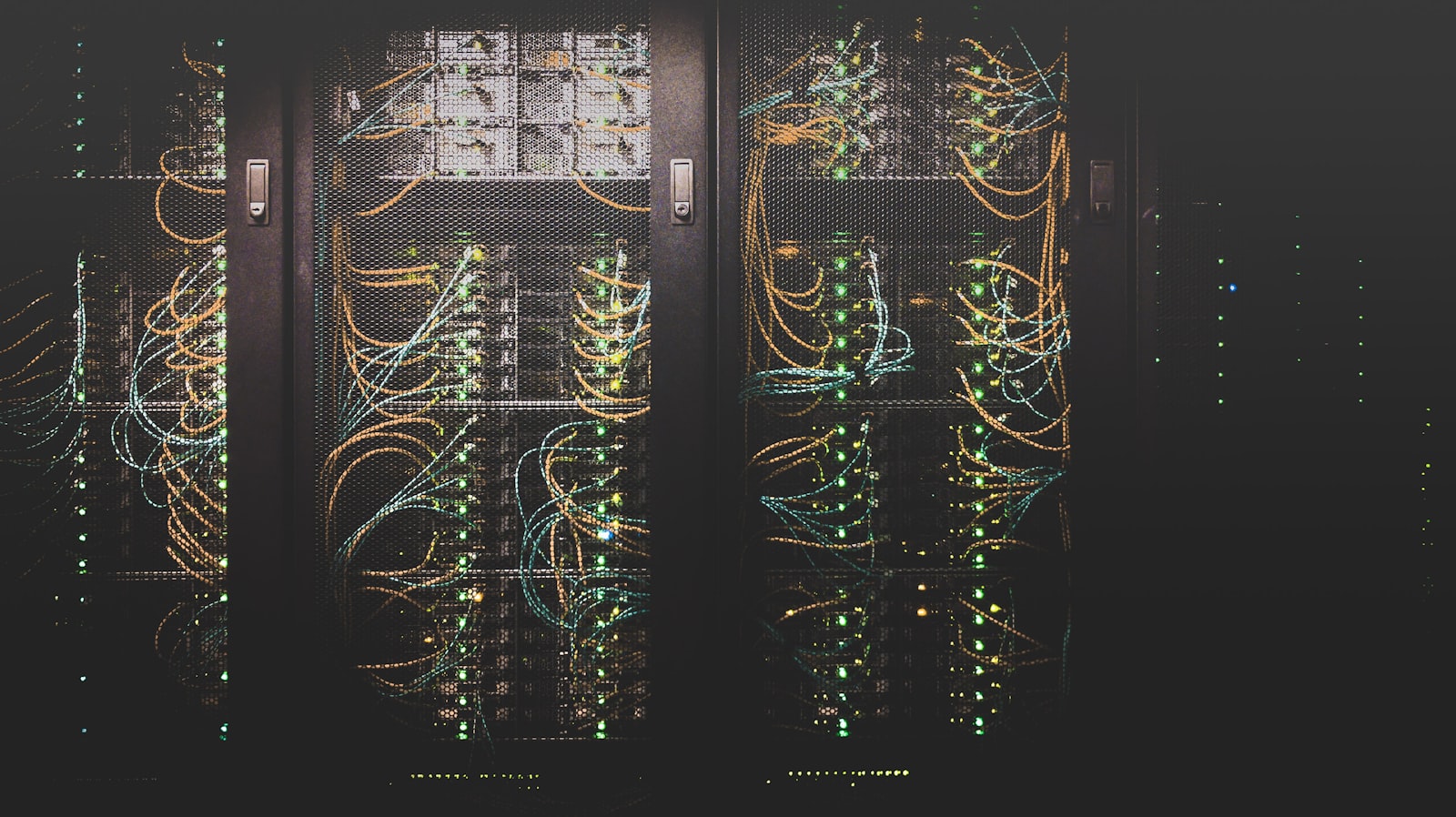 Server room network cables representing cloud infrastructure
